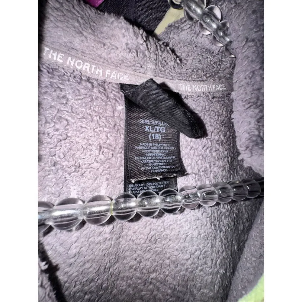 The north face jacket/coat oso/osito/denali hooded zip up fleece sm/kids XL